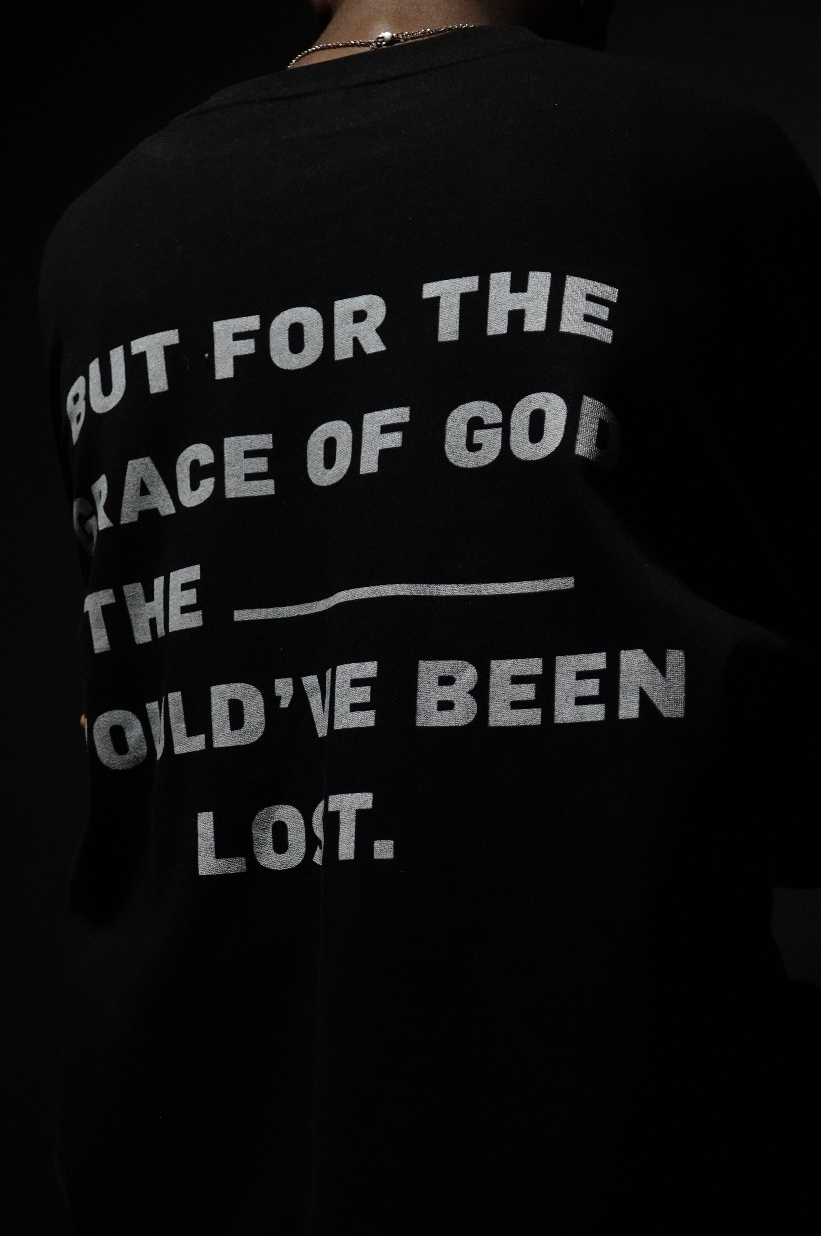 “BUT FOR THE GRACE” LONG SLEEVE T-SHIRT [BLACK]